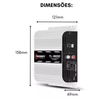 Módulo Amplificador Taramps TL1500 390W Rms 3 Canais 1 Canal 200W Rms 4 ohms 2 Canais 95W Rms 2 ohms (900877)