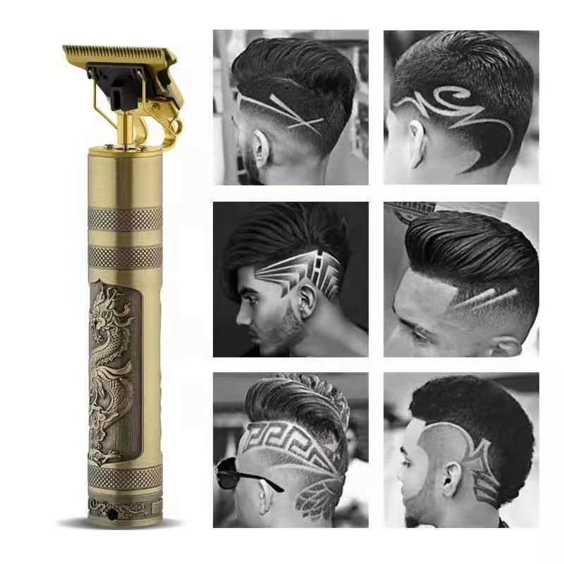 Máquina de cortar cabelo barbeiro profissional dragão elétrica bateria recarregável